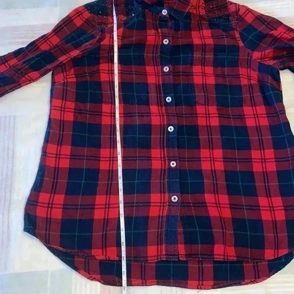 Plaid style 100% cotton shirt 👚 perfect for leggings for a spring &summer  time - Picture 7 of 13
